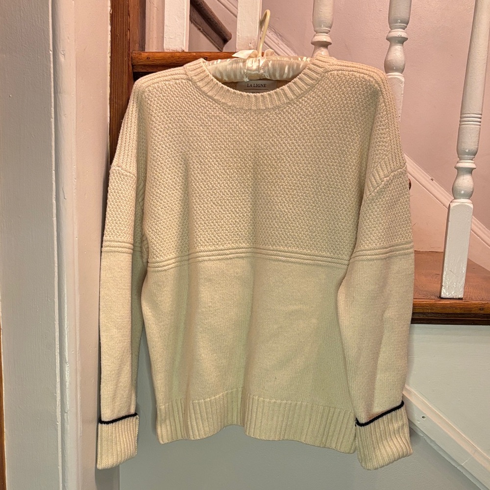 La Ligne Cream Crewneck Sweater
